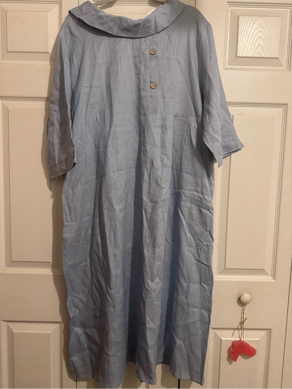Lintico Blue Linen Shift Dress - Picture 2 of 5